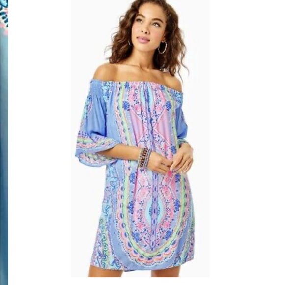 NWT Lilly Pulitzer Fawna Off Shoulder Tunic Dress - Picture 2 of 8